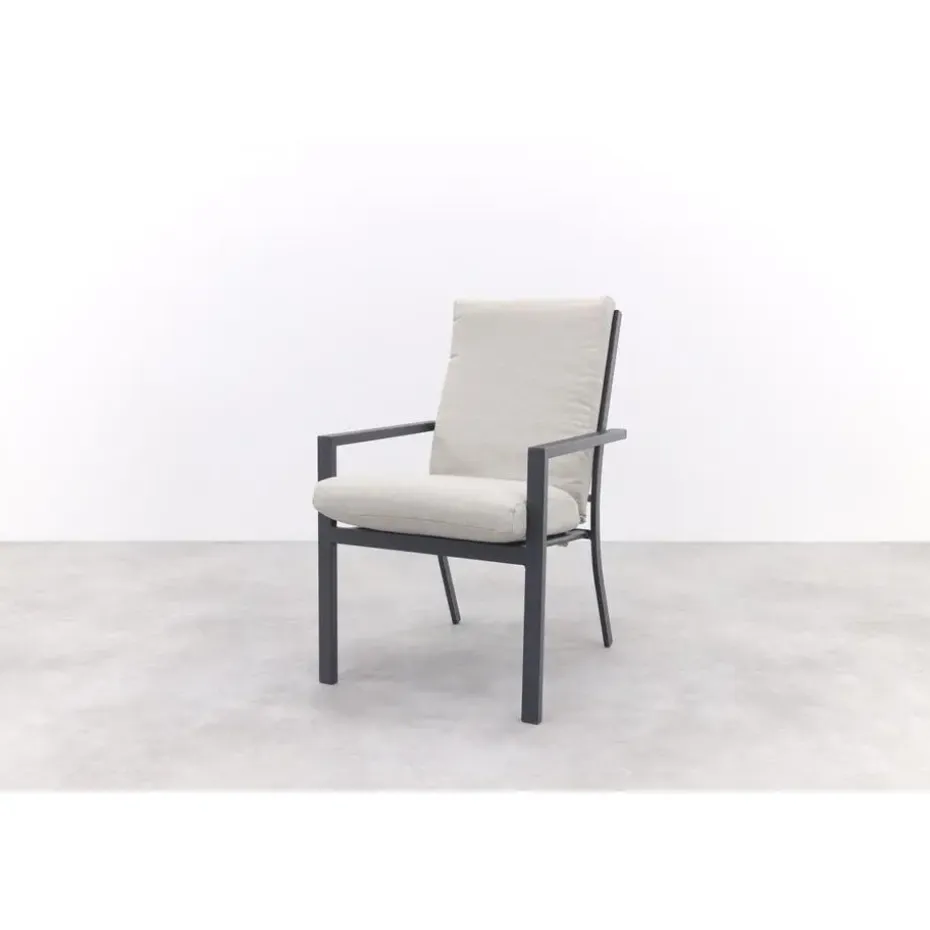 Garden Impressions Sergio dining tuinstoel Carbon black/Dessert