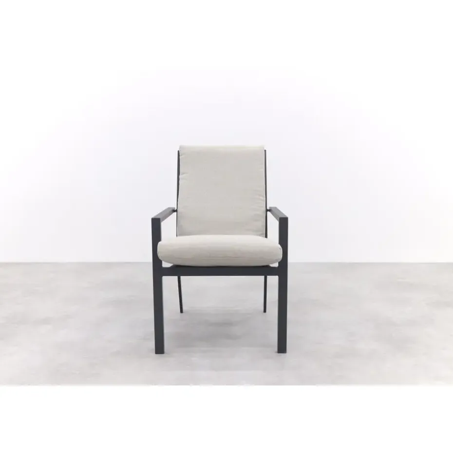 Garden Impressions Sergio dining tuinstoel Carbon black/Dessert