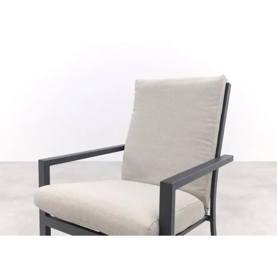 Garden Impressions Sergio dining tuinstoel Carbon black/Dessert