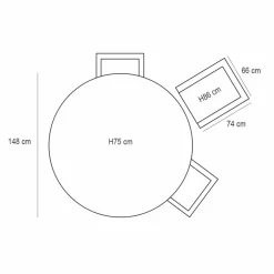 Garden Impressions Yima tuinset 6-delig licht grijs - Tulli tafel