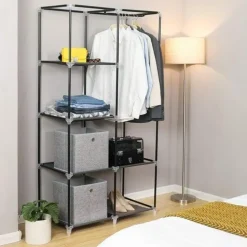 Garderobekast XL - Kledingkast - Opvouwbare Garderobekast Zwart -170x88x45