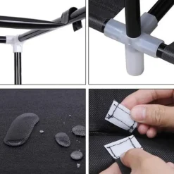 Garderobekast XL - Kledingkast - Opvouwbare Garderobekast Zwart -170x88x45