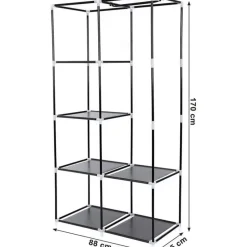 Garderobekast XL - Kledingkast - Opvouwbare Garderobekast Zwart -170x88x45