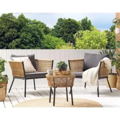 GARGANO - Bistroset voor 2 - Natuurlijk - PE rotan
