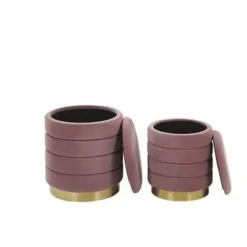 GARLAND - Poef - Roze - 40/33 cm - Fluweel