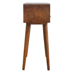 Gebogen Kastanje Sidetable met Open Sleuf