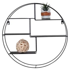 Genk Zwart Wandplank - Staal Ø47x10 cm