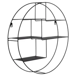 Genk Zwart Wandplank - Staal Ø47x10 cm