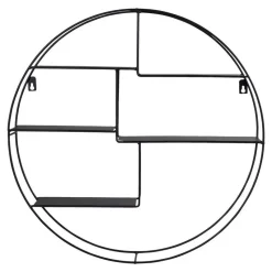 Genk Zwart Wandplank - Staal Ø47x10 cm