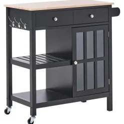 GENOA - Keukentrolley - Zwart - MDF