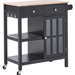 GENOA - Keukentrolley - Zwart - MDF