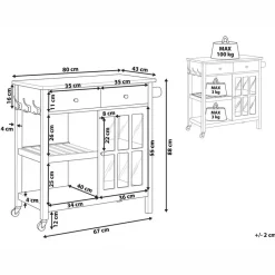 GENOA - Keukentrolley - Zwart - MDF