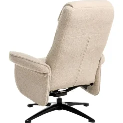 GERAS - Relaxfauteuil met voetenbank - Beige - Bouclé