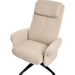 GERAS - Relaxfauteuil met voetenbank - Beige - Bouclé