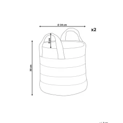 GEREDE - Mand set van 2 - Beige - Jute