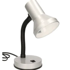 Gerimport Bureaulamp - zilverkleurig - 13 x 30 cm - buigbaar
