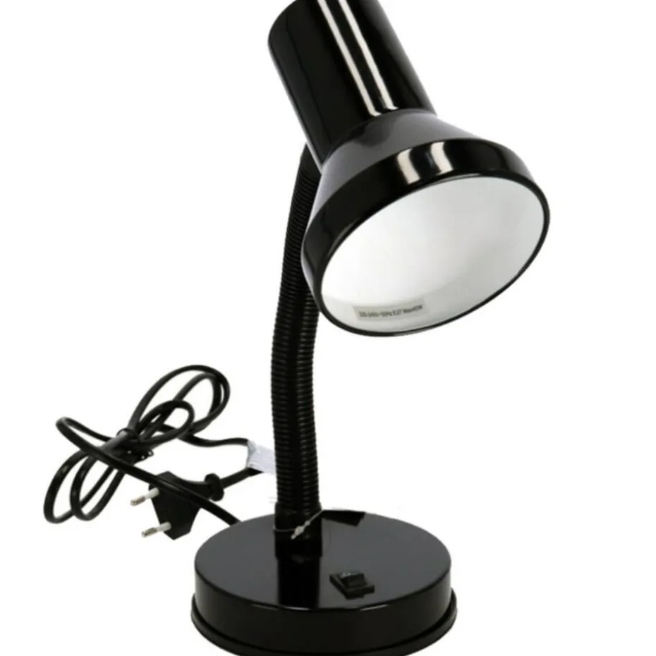 Gerimport Bureaulamp - zwart - 13 x 30 cm - buigbaar