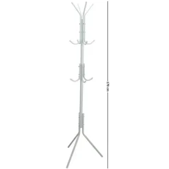 Gerimport Kapstok - wit - metaal - staand - 12 haken - 170 cm