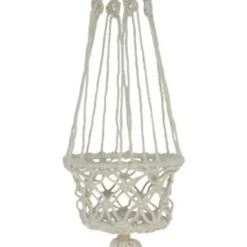 Gerimport plantenpot - macrame touw - Ibiza stijl - plantenhanger