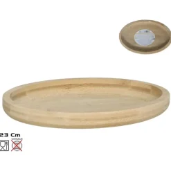 Gerimport Serveer plateau - rond - dienblad - hout - D23 cm