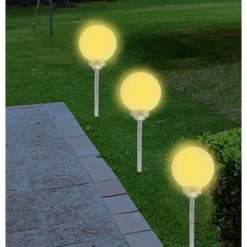 Gerimport Solar tuinlamp/prikspot grote bol - H56 cm