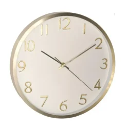 Gerimport Wandklok Claudio - goudkleurig - metaal - D30 cm - klok