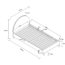 Gestoffeerd bed Maeva 90x200cm - roze bouclé stof