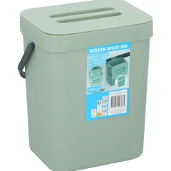 Gft afvalbakje voor aanrecht - 5L - groen - 24 x 19 x 14 cm
