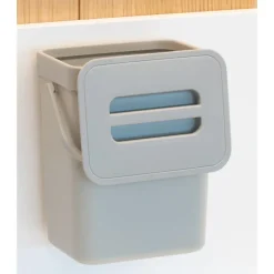 Gft afvalbakje voor aanrecht - 5L - grijs - 24 x 19 x 14 cm