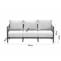 GI Diamo stoel/bank lounge-diningset (4-delig) - Carbon Black/Zand