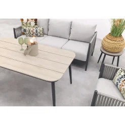 GI Diamo stoel/bank lounge-diningset (4-delig) - Carbon Black/Zand