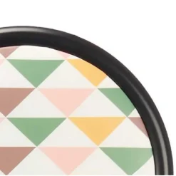 Giftdecor Bijzet krukje/stoel - Opvouwbaar - zwart/patroon - 45cm