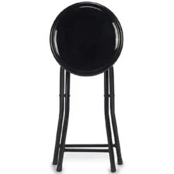 Giftdecor Bijzet krukje/stoel - Opvouwbaar - zwart - 45cm