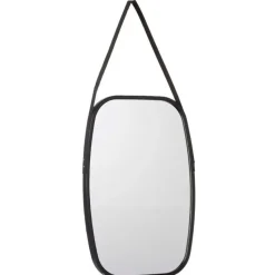 Giftdecor Wandspiegel aan koord - frame zwart - 43 x 65 cm