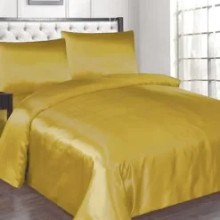 Glanzend Satijnen Dekbedovertrek Beauty Silk Goud-2-persoons (200 x...