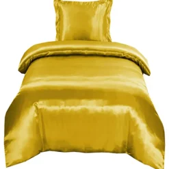 Glanzend Satijnen Dekbedovertrek Beauty Silk Goud-2-persoons (200 x...