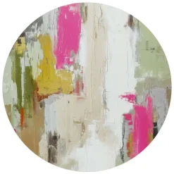 Glasschilderij Abstracte harmonie - Ø 70cm - Bont