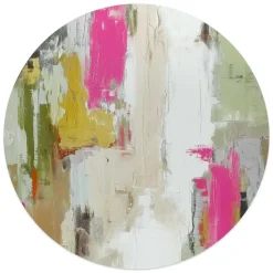 Glasschilderij Abstracte harmonie - Ø 50cm - Bont