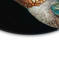 Glasschilderij Kolibrie met bloemenkroon - Ø 50cm - Bont