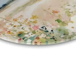 Glasschilderij Lente horizon - Ø 70cm - Beige