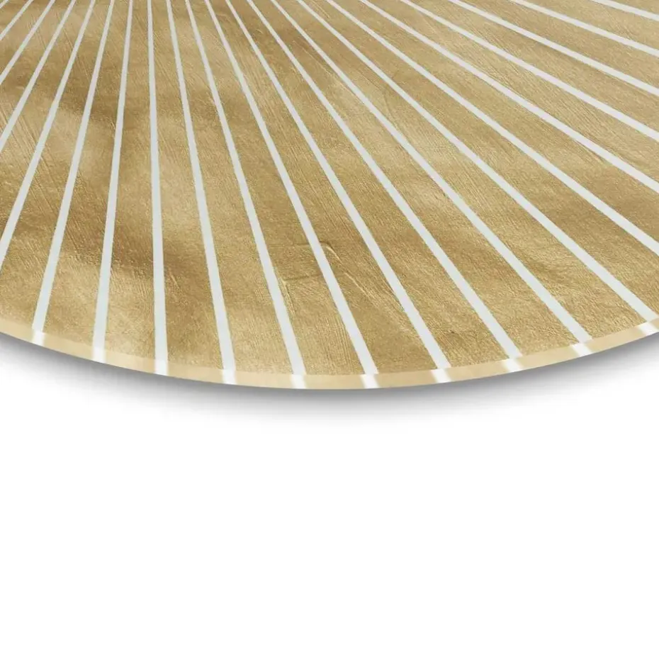 Glasschilderij Maan - Ø 50cm - Goudkleurig