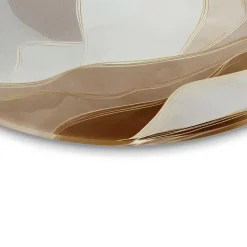 Glasschilderij Maan achter de bergen - Ø 50cm - Beige