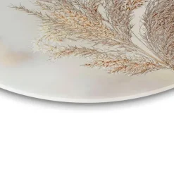 Glasschilderij Pluim in de wind - Ø 50cm - Beige