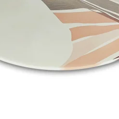 Glasschilderij Rustige elegantie - Ø 70cm - Beige