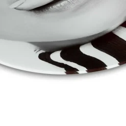 Glasschilderij Shhh.. - Ø 50cm - Zwart-Wit