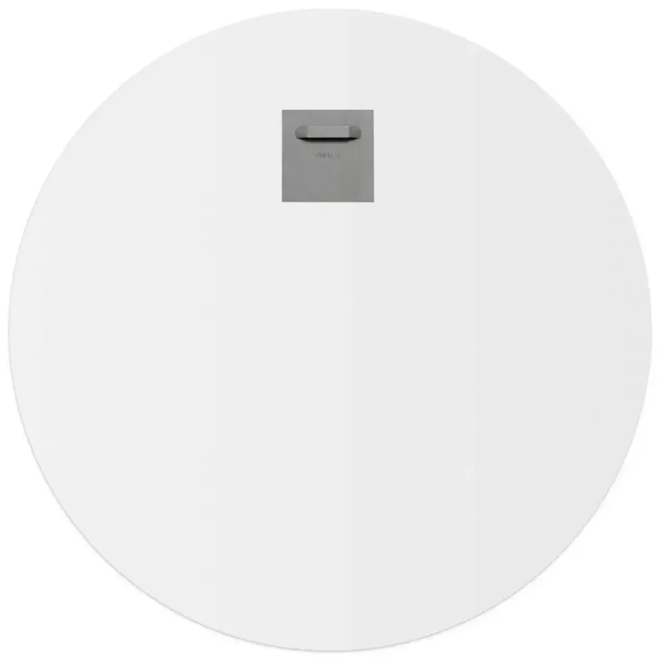 Glasschilderij Stijlvolle bloem - Ø 70cm - Beige