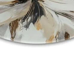 Glasschilderij Stijlvolle bloem - Ø 70cm - Beige