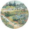 Glasschilderij Van Gogh - Tuin in Arles - Ø 50cm - Groen