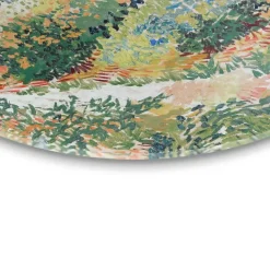 Glasschilderij Van Gogh - Tuin in Arles - Ø 50cm - Groen