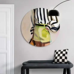 Glasschilderij Zomerse outfit - Ø 70cm - Groen